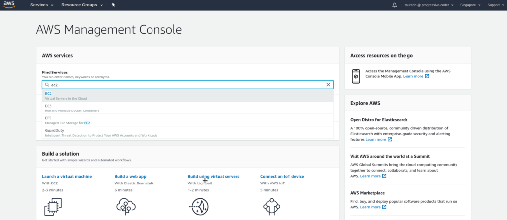 Navigate EC2